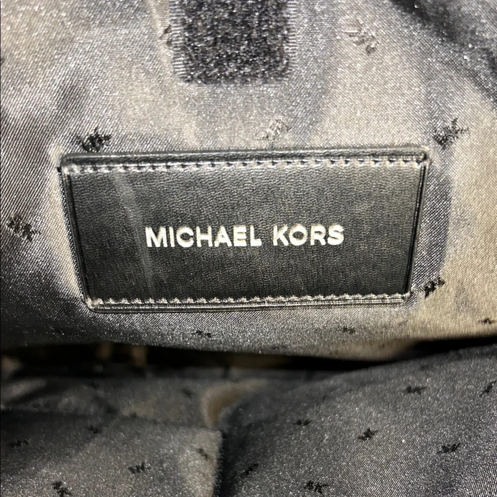 Michael Kors Gray and Black Backpack with Durable Design